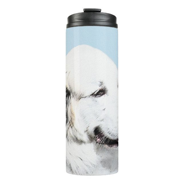 Bouteilles Isothermes Peinture des Pyrénées - Art original du chien (Devant)