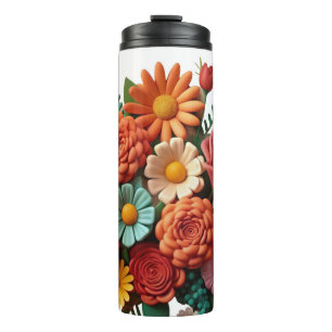 Bouteilles Isothermes Peinture florale colorée et relaxanteTumbler therm