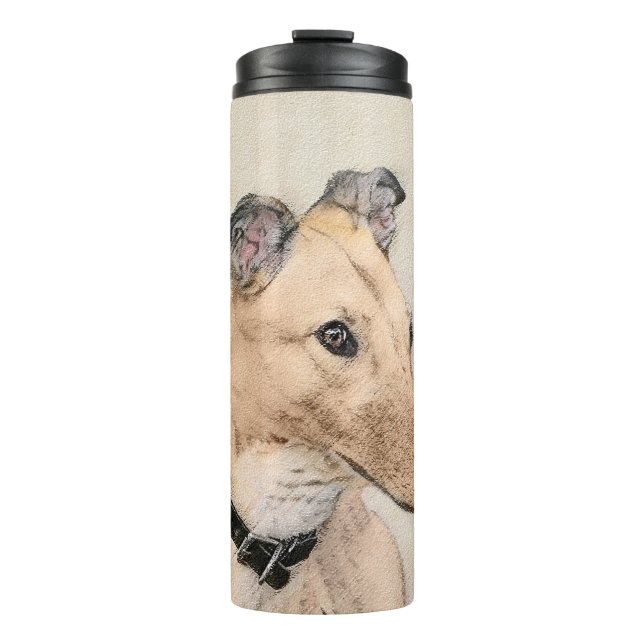 Bouteilles Isothermes Peinture Greyhound - Cute Original Chien Art (Devant)