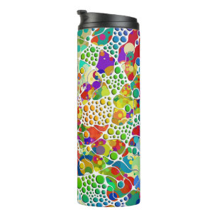 Bouteilles Isothermes Peinture Main Spirales Points Colorés 2