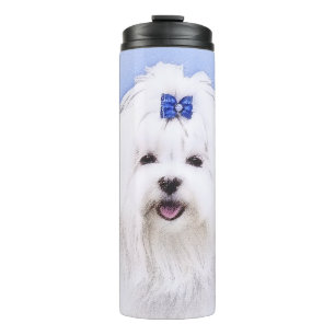 Bouteilles Isothermes Peinture maltaise - Joli art original pour chien