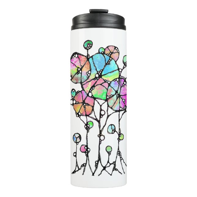 Bouteilles Isothermes Peinture manuelle - Groupe d'arbres abstraits 3 (Devant)