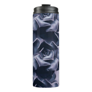BOUTEILLES ISOTHERMES PEINTURE NOIRE ET BLANCHE À FLEURS ABSTRAITES