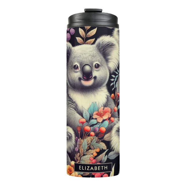 Bouteilles Isothermes Peinture vintage Cute Koala (Devant)