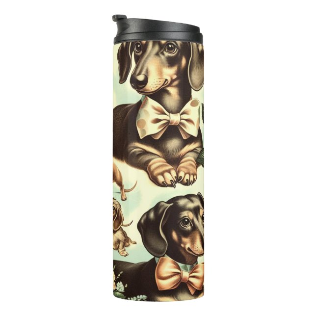 Bouteilles Isothermes Peinture vintage Dachshund transparente (Tourné sur la droite)
