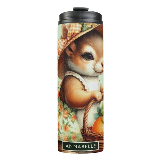 Bouteilles Isothermes Peinture vintage d'écureuil (Devant)