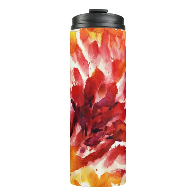 Bouteilles Isothermes Peintures florales abstraites 5 d'aquarelle (Devant)