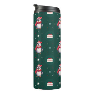 Bouteilles Isothermes Penguin Père Noël Green Joyeux Joyeux motif de Noë