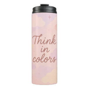 Bouteilles Isothermes Pensez en Couleurs – Esthétique Pastel Motivante 