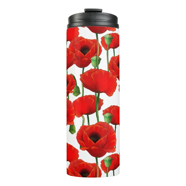 Bouteilles Isothermes Pépites rouges modèle floral (Devant)