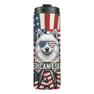 Bouteilles Isothermes Père Esquimau Américain Patriotique Vintage Chien