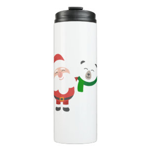 Bouteilles Isothermes Père Noël Adorable Avec Ours Polaire