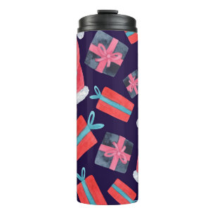 Bouteilles Isothermes Père Noël souriant, Aquarelle Noël sans sourire.