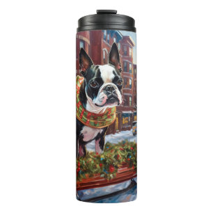 Bouteilles Isothermes Période de fêtes de Noël du Boston Terrier