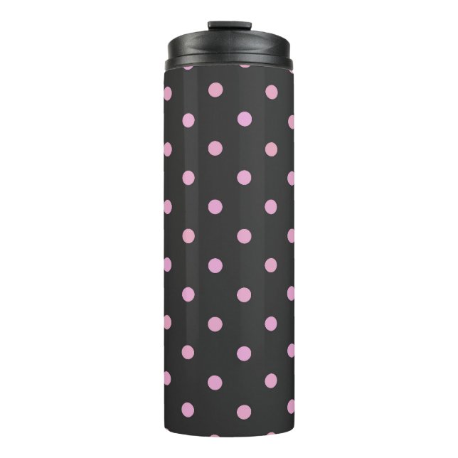 Bouteilles Isothermes Perle rose et pois gris foudre (Devant)