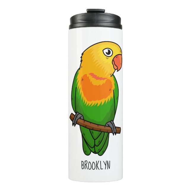 Bouteilles Isothermes Perroquet de caricature mignon lovebird (Devant)