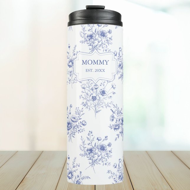 Bouteilles Isothermes Personalized Mothers Day Blue Flowers Floral (In situ)