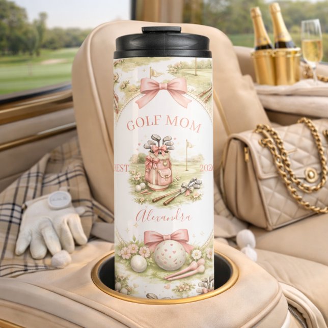 Bouteilles Isothermes Personalized Pink Bow Golf Mom Gift (Créateur téléchargé)