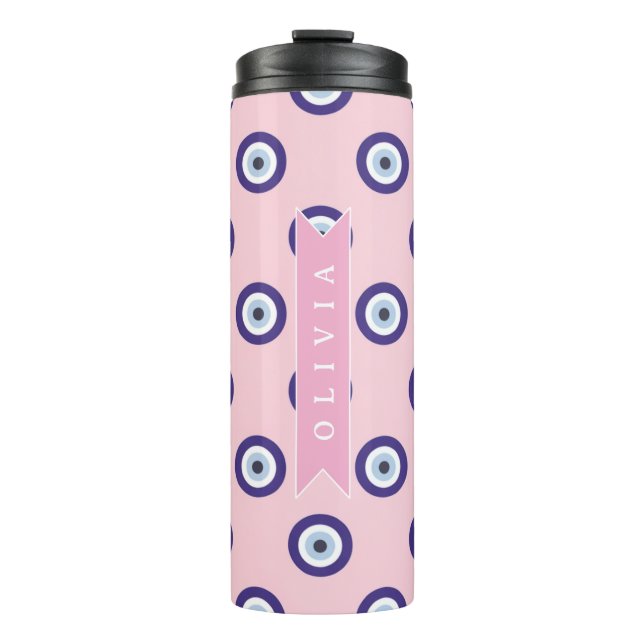 Bouteilles Isothermes Personalized Pink Evil Eye Pattern Gifts With Name (Devant)