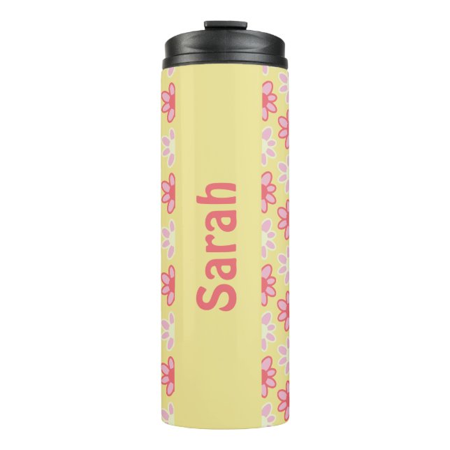 Bouteilles Isothermes Personalized retro flower Thermal Tumbler (Devant)