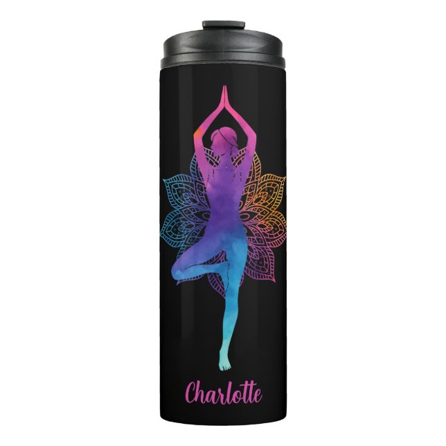 Bouteilles Isothermes Personalized Yoga Thermal Tumbler – Add Your Name (Devant)
