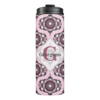 Bouteilles Isothermes Personnalisé les années 70 Rose Dusky Cherry Bloss