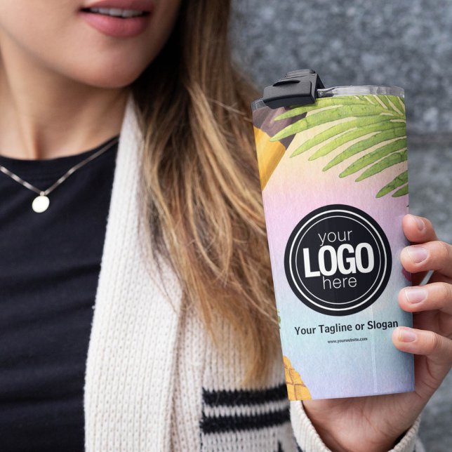 Bouteilles Isothermes Personnaliser Business Logo aquarelle crème glacée (Créateur téléchargé)