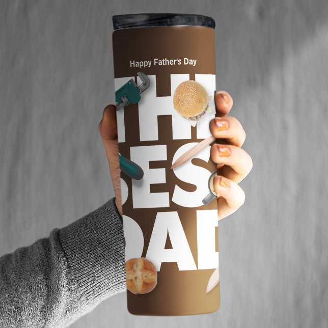 Bouteilles Isothermes Personnaliser la Fête des pères heureuse | Le meil (Créateur téléchargé)