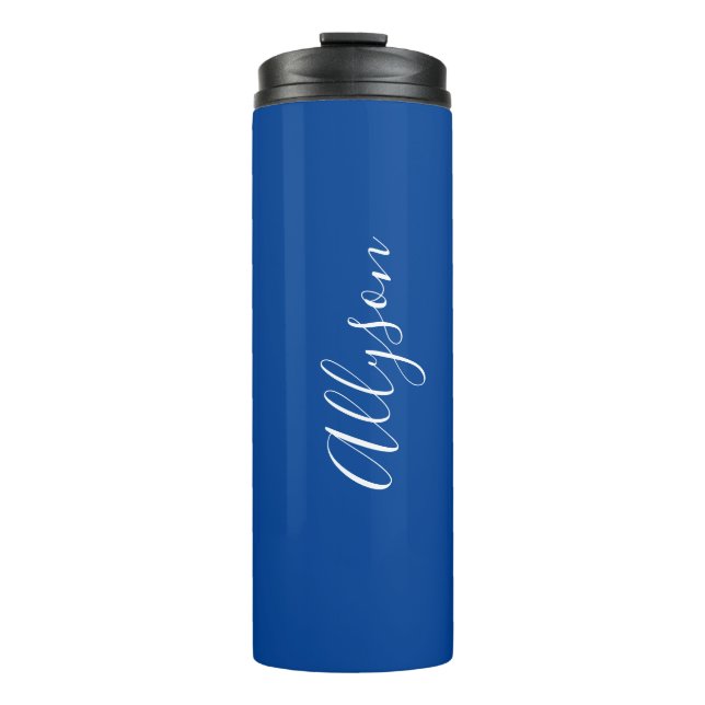 Bouteilles Isothermes Personnaliser le nom blanc Script vertical, bleu p (Devant)