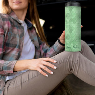 Bouteilles Isothermes Personnaliser Monogramme Vert Doux Coloré Diagonal