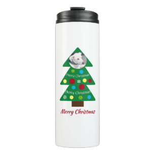 Bouteilles Isothermes Petit Chien blanc Coloré Arbre de Noël Ajouter pho
