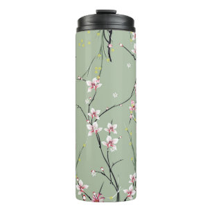 Bouteilles Isothermes petit motif de fleurs rouge et jaune sur dossier v
