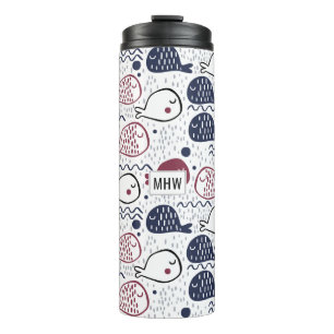 Bouteilles Isothermes Petit Motif de poisson personnalisé monogramme tum