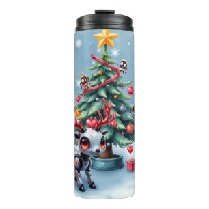Bouteilles Isothermes Petit renne Cyberpunk avec sapin de Noël