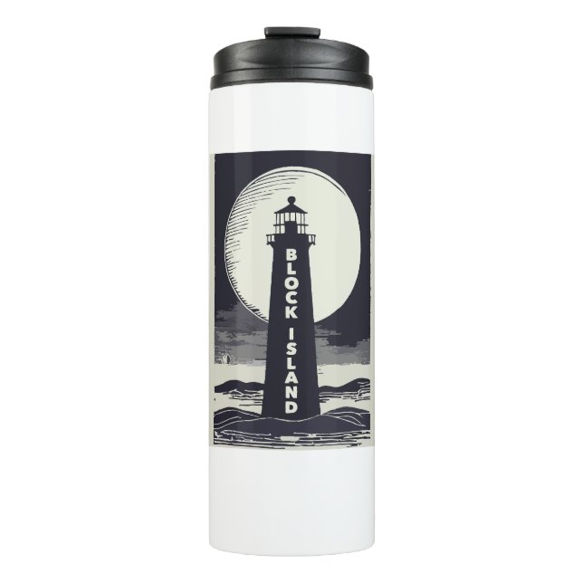 Bouteilles Isothermes Phare de Block Island Rhode Island Lune (Devant)