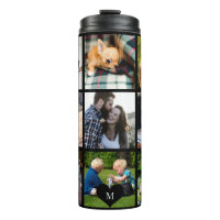 Photo collage monogramme personnalisé noir moderne