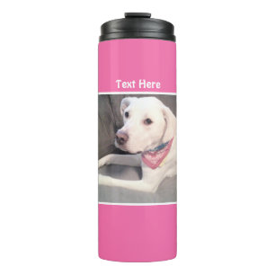 Bouteilles Isothermes Photo Cute White Labrador Mix Dog Pink Thermal 