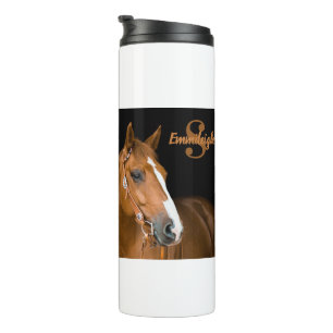 Bouteilles Isothermes Photo de cheval quarter horse brun avec monogramme
