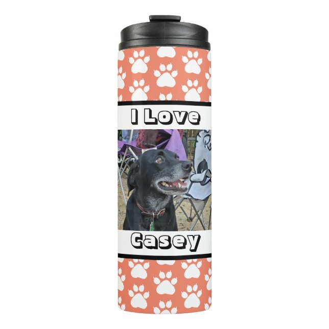 Bouteilles Isothermes Photo pour animaux customisés et Empreinte de patt (Devant)