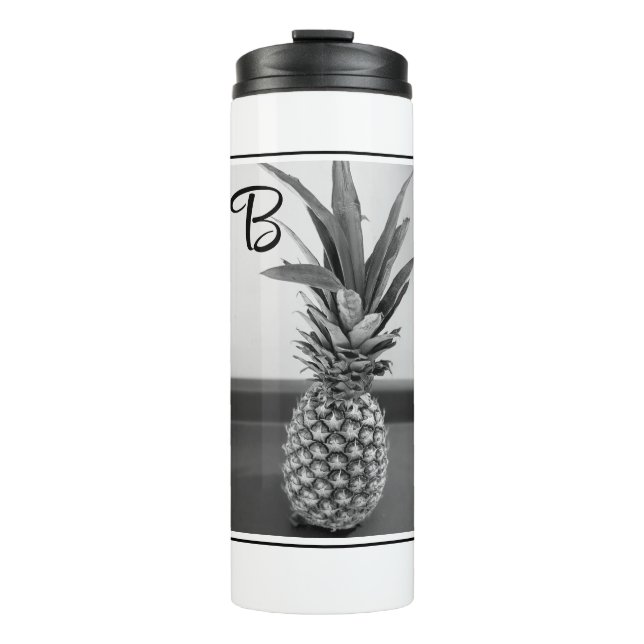 Bouteilles Isothermes Photo simple d'un ananas avec une initiale unique (Devant)