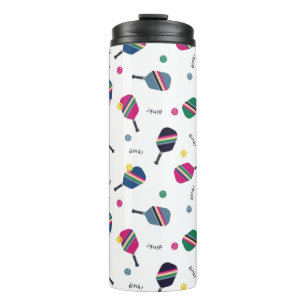 Bouteilles Isothermes Pickleball amusant Sport Paddle rayé Dink Bleu