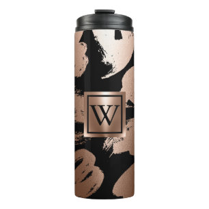 Bouteilles Isothermes Pinceau Abstrait noir et Rose