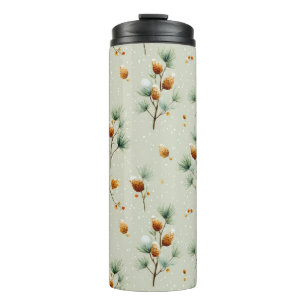 Bouteilles Isothermes Pinecones d'hiver et branches de neige