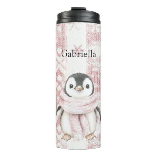 Bouteilles Isothermes Pingouin rose Snowflakes Noël