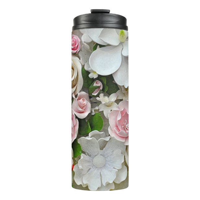 Bouteilles Isothermes Pink and white flowers (Devant)