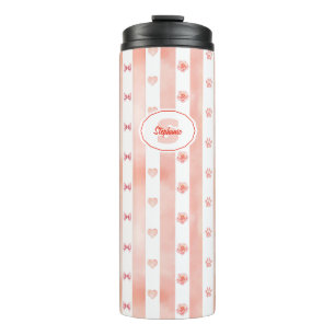 Bouteilles Isothermes Pink and White Stripe - Coeurs, Rose, Empreinte de