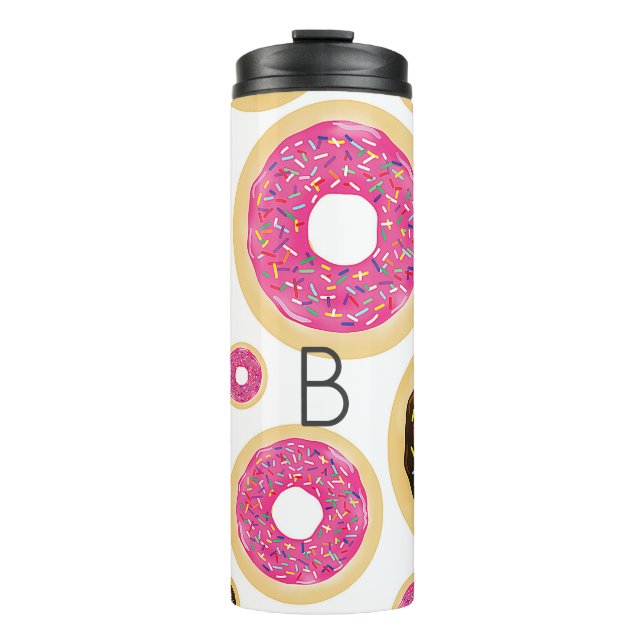 Bouteilles Isothermes Pink & Brown Sprinkt Donuts Moderne Amusant mignon (Devant)