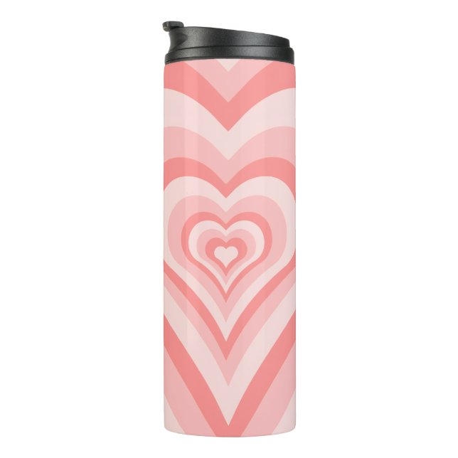 Bouteilles Isothermes Pink Heart Gradient Pattern – Cute Girly Love (Tourné sur la droite)
