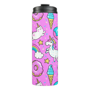 Bouteilles Isothermes Pink Kitschy glittery drôle de licorne et de chatt