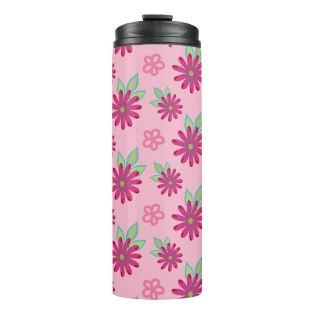 Bouteilles Isothermes Pink marguerite florale sans couture patternart, b (Devant)